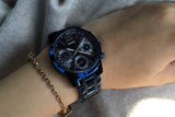Guess F14 Chronograph Analog Blue Dial Blue Steel Strap Watch For Women - W0448L5 Authentic Buy Shop Now