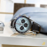 Breitling Navitimer B01 Chronograph 43 Blue Dial Black Leather Strap Watch for Men - AB0138241C1P1 Authentic Buy Shop Now