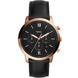 Fossil Neutra Chronograph Black Dial Black Leather Strap Watch for Men - FS5381 Authentic Buy Shop Now