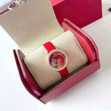 Swarovski Crystal Frost Red Dial Red Leather Strap Watch for Women - 5519226 Authentic Buy Shop Now