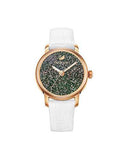 Swarovski Crystalline Hours Quartz Grey Dial Black Leather Strap Watch for Women - 5344635 Authentic Buy Shop Now