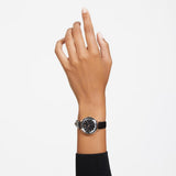 Swarovski Octea Nova Black Dial Black Leather Strap Watch for Women - 5650033 Authentic Buy Shop Now
