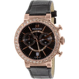 Swarovski Citra Sphere Chronograph Black Dial Black Leather Strap Watch for Women - 5055209 Authentic Buy Shop Now
