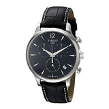 Tissot Tradition Chronograph Black Dial Black Leather Strap Watch For Men - T0636171605700 Authentic Buy Shop Now