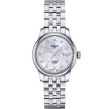 Tissot Le Locle Automatic Diamonds Mother of Pearl Dial Silver Steel Strap Watch For Women - T006.207.11.116.00 Authentic Buy Shop Now
