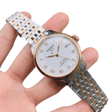Tissot Le Locle Powermatic 80 Diamonds Silver Dial Two Tone Steel Strap Watch For Men - T006.407.22.036.01 Authentic Buy Shop Now