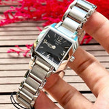 Tissot T Wave Black Dial Silver Steel Strap Watch for Women - T02.1.285.52 Authentic Buy Shop Now