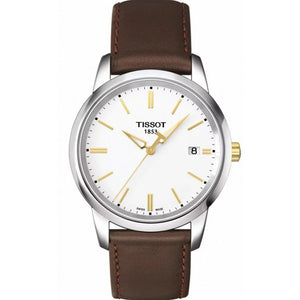 Tissot T Classic Dream White Dial Brown Leather Strap Watch for Men - T033.410.26.011.01 Authentic Buy Shop Now