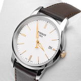 Tissot T Classic Dream White Dial Brown Leather Strap Watch for Men - T033.410.26.011.01 Authentic Buy Shop Now