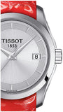 Tissot Couturier Lady Silver Dial Red Leather Strap Watch for Women - T035.210.16.031.01 Authentic Buy Shop Now