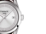 Tissot T Classic Couturier Silver Dial Light Blue Leather Strap Watch For Women - T035.210.16.031.02 Authentic Buy Shop Now