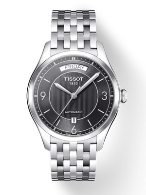 Tissot T Classic T One Automatic Black Dial Silver Steel Strap Watch For Men - T038.430.11.057.00 Authentic Buy Shop Now