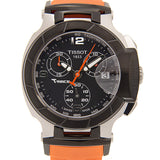 Tissot T Race Chronograph Black Dial Orange Rubber Strap Watch for Women - T048.217.27.057.00 Authentic Buy Shop Now