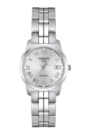 Tissot T Classic PR100 Silver Dial Silver Steel Strap Watch For Women - T049.210.11.033.00 Authentic Buy Shop Now