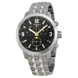 Tissot PRC 200 Chronograph Black Dial Silver Steel Strap Watch For Men - T114.417.11.057.00 Authentic Buy Shop Now