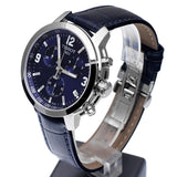 Tissot PRC 200 Chronograph Blue Dial Blue Leather Strap Watch For Men - T055.417.16.047.00 Authentic Buy Shop Now
