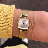 Tissot Lovely Square Silver Dial Gold Mesh Bracelet Watch For Women - T058.109.33.031.00 Authentic Buy Shop Now