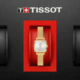 Tissot Lovely Square Silver Dial Gold Mesh Bracelet Watch For Women - T058.109.33.031.00 Authentic Buy Shop Now