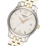 Tissot T Classic Tradition White Dial Two Tone Mesh Bracelet Watch for Women - T063.210.22.037.00 Authentic Buy Shop Now