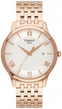 Tissot T Classic Tradition White Dial Rose Gold Steel Strap Watch For Women - T063.610.33.038.00 Authentic Buy Shop Now