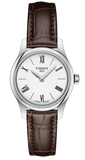 Tissot Tradition 5.5 Lady Silver Dial Brown Leather Strap Watch for Women - T063.009.16.018.00 Authentic Buy Shop Now