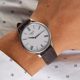 Tissot Tradition 5.5 Lady Silver Dial Brown Leather Strap Watch for Women - T063.009.16.018.00 Authentic Buy Shop Now
