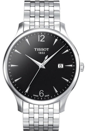 Tissot T Classic Tradition Black Dial Silver Steel Strap Watch For Men - T063.610.11.057.00 Authentic Buy Shop Now