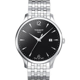 Tissot T Classic Tradition Black Dial Silver Steel Strap Watch For Men - T063.610.11.057.00 Authentic Buy Shop Now