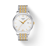 Tissot T Classic Tradition White Dial Two Tone Mesh Bracelet Watch For Men - T063.610.22.037.00 Authentic Buy Shop Now