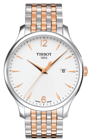 Tissot T Classic Tradition White Dial Two Tone Mesh Bracelet Watch For Men - T063.610.22.037.01 Authentic Buy Shop Now