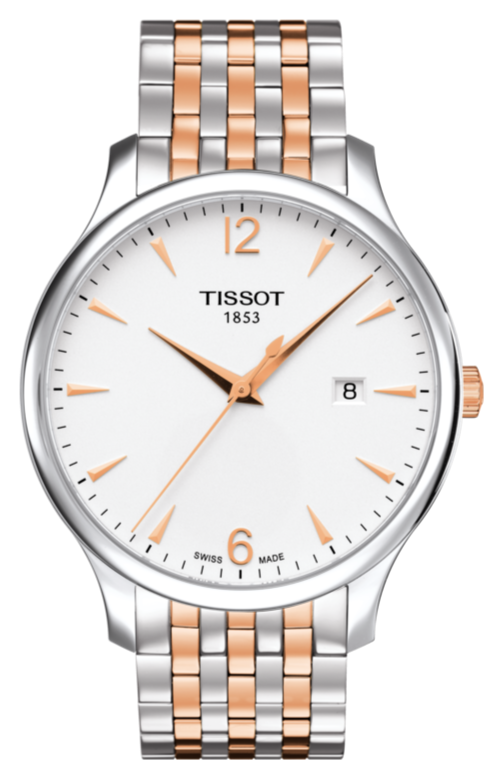 Tissot T Classic Tradition White Dial Two Tone Mesh Bracelet Watch For Men - T063.610.22.037.01 Authentic Buy Shop Now