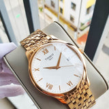 Tissot T Classic Tradition White Dial Rose Gold Steel Strap Watch For Women - T063.610.33.038.00 Authentic Buy Shop Now