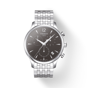 Tissot T Classic Tradition Chronograph Black Dial Silver Steel Strap Watch For Men - T063.617.11.067.00 Authentic Buy Shop Now