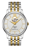 Tissot Tradition Powermatic 80 Open Heart Silver Dial Two Tone Steel Strap Watch For Men - T063.907.22.038.00 Authentic Buy Shop Now