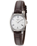 Tissot Tradition 5.5 Lady Silver Dial Brown Leather Strap Watch for Women - T063.009.16.018.00 Authentic Buy Shop Now
