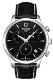 Tissot Tradition Chronograph Black Dial Black Leather Strap Watch For Men - T0636171605700 Authentic Buy Shop Now
