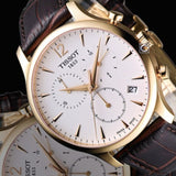 Tissot T Classic Tradition Chronograph White Dial Brown Leather Strap Watch For Men - T063.617.36.037.00 Authentic Buy Shop Now