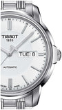 Tissot Automatics III Day Date White Dial Silver Steel Strap Watch For Men - T065.430.11.031.00 Authentic Buy Shop Now
