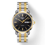 Tissot Automatics III Day Date Black Dial Two Tone Steel Strap Watch For Men - T065.430.22.051.00 Authentic Buy Shop Now