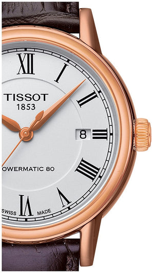 Tissot T Classic Carson Powermatic 80 White Dial Brown Leather Strap Watch for Men - T085.407.36.013.00 Authentic Buy Shop Now