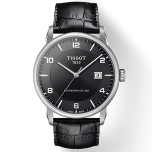 Tissot Luxury Powermatic 80 Black Dial Black Leather Strap Watch For Men - T086.407.16.057.00 Authentic Buy Shop Now