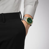 Tissot Luxury Powermatic 80 Green Dial Silver Steel Strap Watch For Men - T086.407.22.097.00 Authentic Buy Shop Now