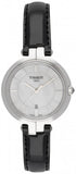 Tissot T Lady Flamingo Mother of Pearl White Dial Black Leather Strap Watch for Women - T094.210.16.111.00 Authentic Buy Shop Now
