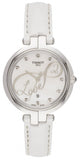 Tissot T Trend Flamingo Valentines Mother of Pearl White Dial White Leather Strap Watch For Women - T094.210.16.111.01 Authentic Buy Shop Now