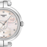 Tissot T Trend Flamingo Valentines Mother of Pearl White Dial White Leather Strap Watch For Women - T094.210.16.111.01 Authentic Buy Shop Now