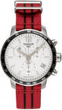 Tissot Quickster Chronograph NBA Chicago Bulls White Dial Red NATO Strap Watch For Men - T095.417.17.037.04 Authentic Buy Shop Now