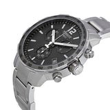 Tissot Quickster Chronograph Black Dial Silver Steel Strap Watch For Men - T095.417.11.067.00 Authentic Buy Shop Now