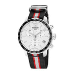 Tissot Quickster Chronograph NBA Toronto Raptors White Dial Two Tone NATO Strap Watch for Men - T095.417.17.037.16 Authentic Buy Shop Now