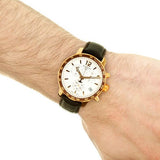 Tissot Quickster Chronograph 42mm White Dial Brown Leather Strap Watch For Men - T095.417.36.037.00 Authentic Buy Shop Now