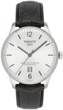 Tissot Chemin Des Tourelles Powermatic 80 Silver Dial Black Leather Strap Watch For Men - T099.407.16.037.00 Authentic Buy Shop Now